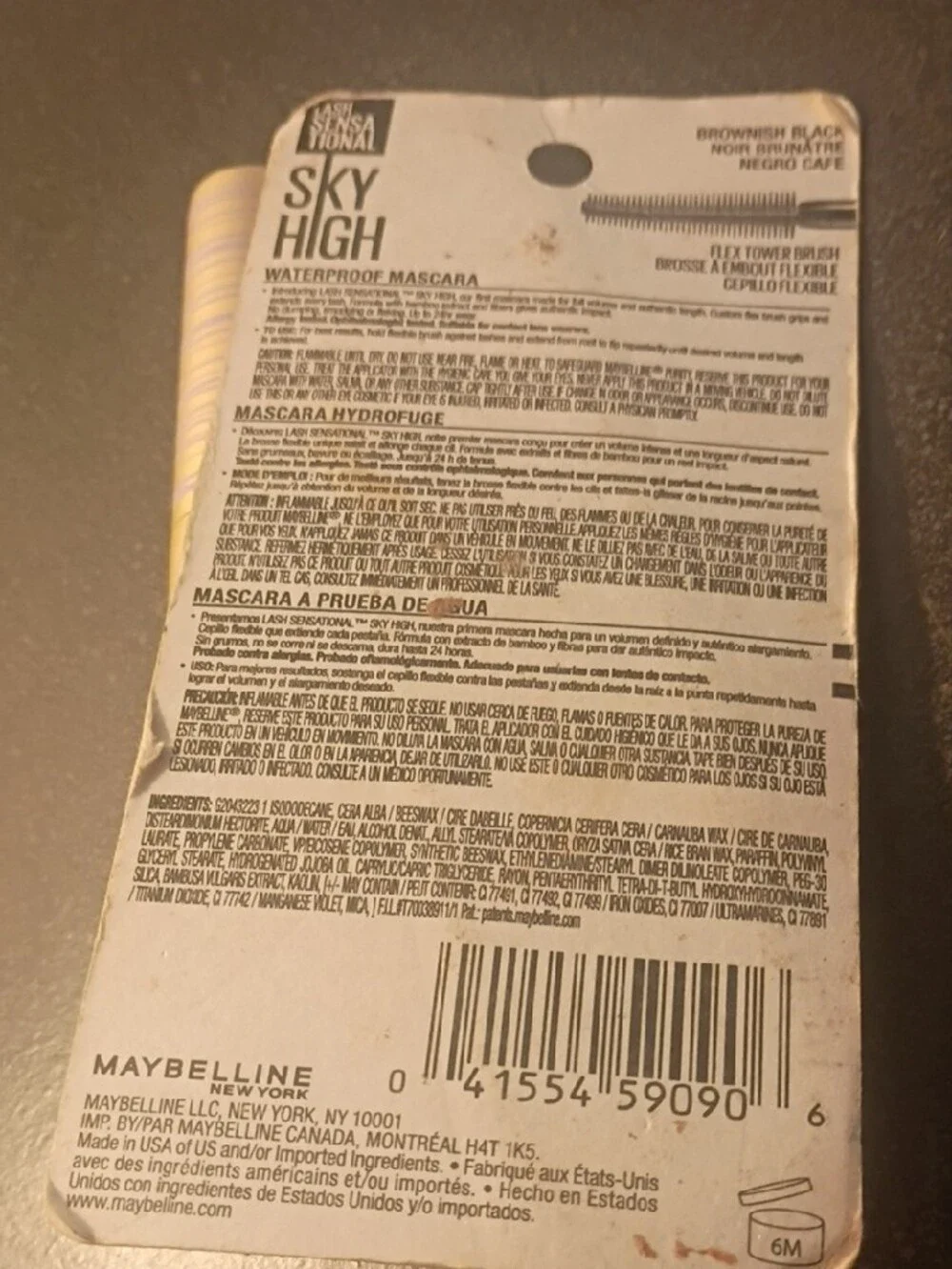 Tartlett Mascara Duo Maybelline Sky High Lift 803 Brownish Black, Black